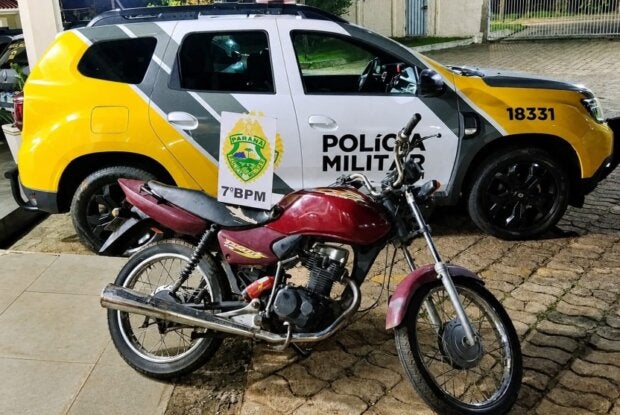 Moto recuperada em Goioerê.
