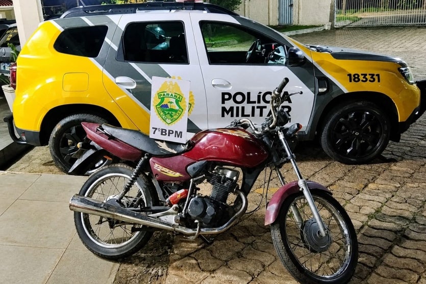 Moto recuperada em Goioerê.