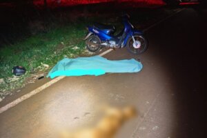 Local de acidente com morte de idoso na PR-495.