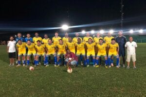Afau em preparação para jogo.