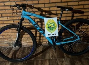 Bicicleta recuperada pela PM.