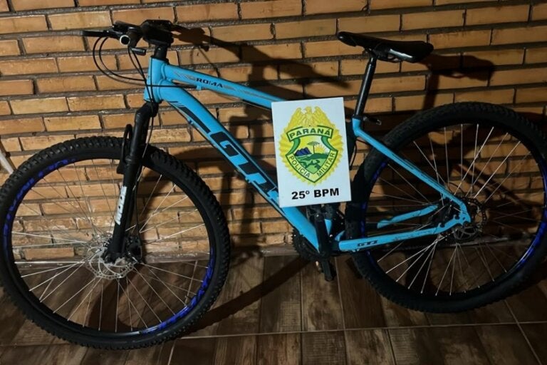 Bicicleta recuperada pela PM.