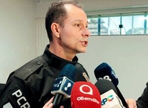 Delegado Izaías Cordeiro de Lima, da 7ª SDP, durante coletiva de imprensa.