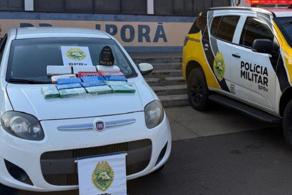 Rotam apreende 16,8 kg de cocaína avaliados em R$ 1,4 milhão na PR-323; vídeo