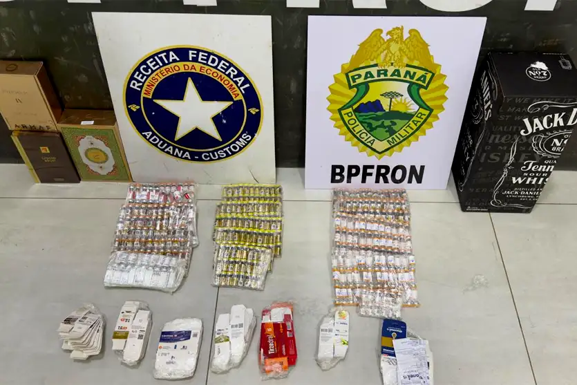 BPFron e Receita apreendem 516 ampolas de emagrecedores e prendem homem na PR-323