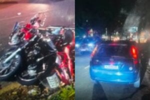 Veículos envolvidos em acidente em Umuarama.