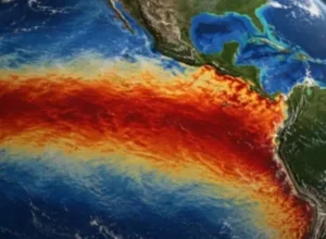 Mapa aéreo de montoramento do El Niño.