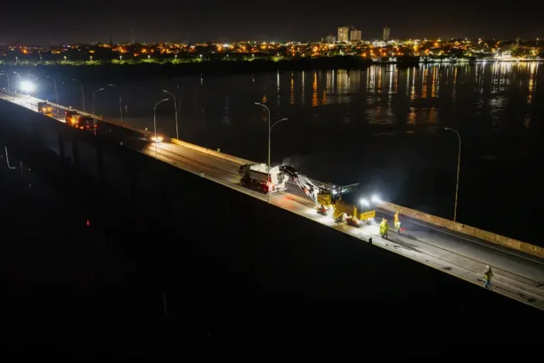 Obras na Ponte Ayrton Senna, em Guaíra, chegam a 85% do pavimento recuperado