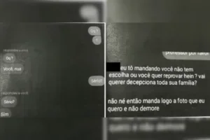 Troca de mensagens entre professor e aluna.