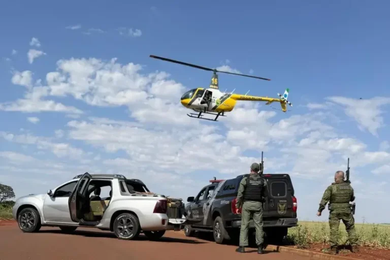 Vídeo mostra perseguição do helicóptero Falcão a veículo com 680 kg de maconha na região