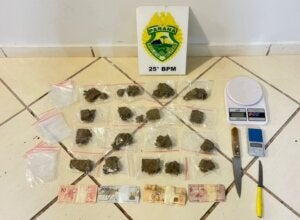 Maconha apreendida pela PM em Umuarama.