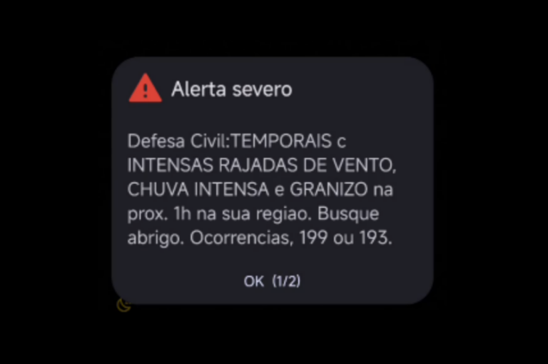 Moradores de Umuarama recebem ‘Alerta Severo’ da Defesa Civil do Paraná