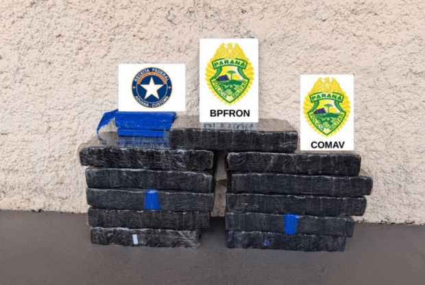 BPFron apreende maconha após perseguição na PR-323 em Cruzeiro do Oeste