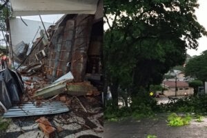 Estragos após passagem de temporal em Umuarama.