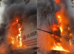 Incêndio destrói sete barracas e atinge centro comercial em Cidade do Leste; com vídeo