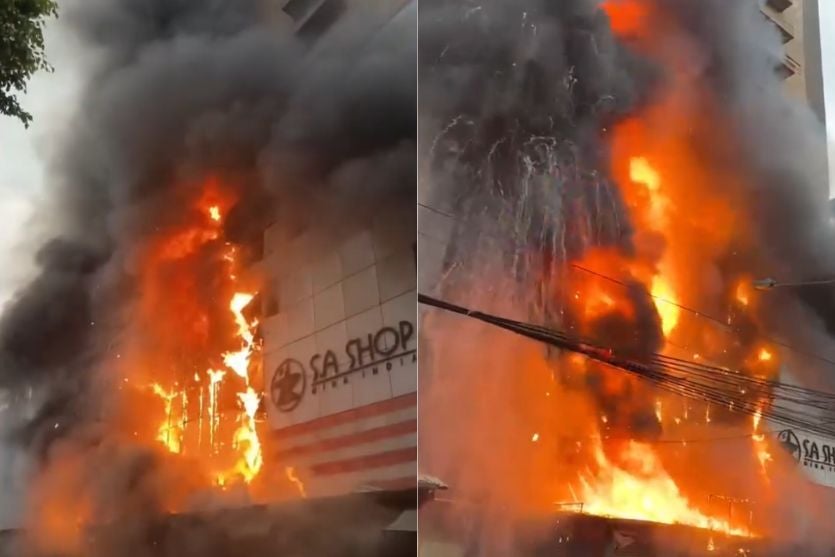 Incêndio destrói sete barracas e atinge centro comercial em Cidade do Leste; com vídeo