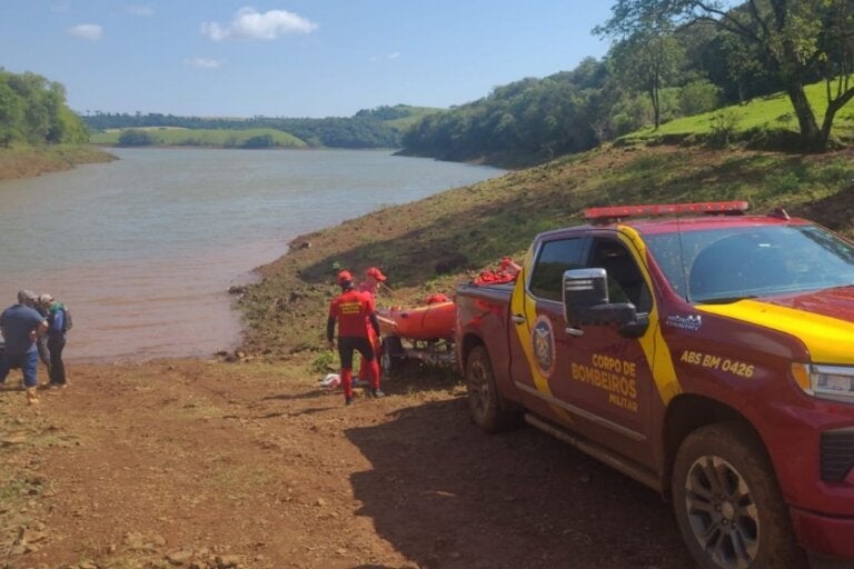 Local onde jovem se afogou em represa no Paraná.