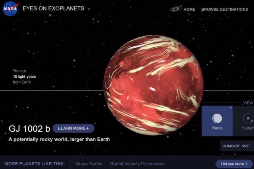 Planeta estudado pela possibilidade de água e vida.