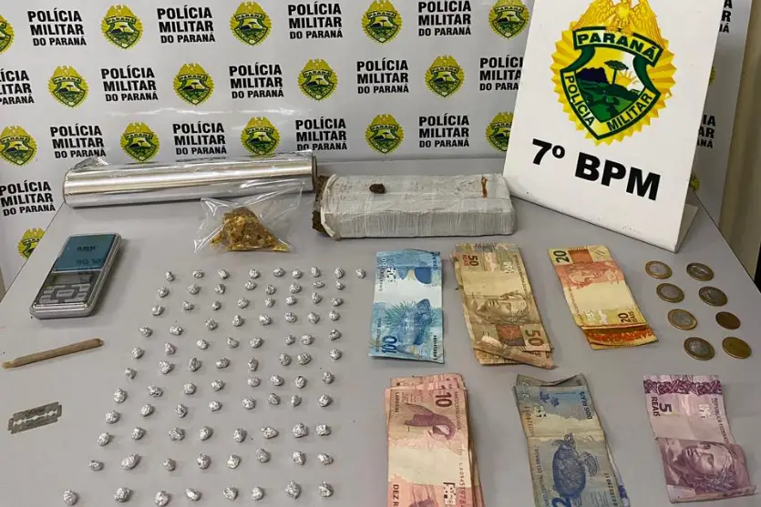 PM apreende maconha e crack durante abordagem em Cruzeiro do Oeste