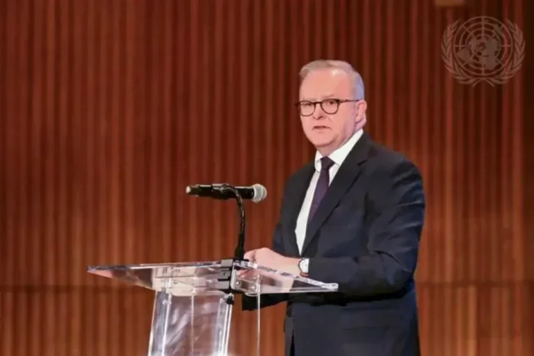 Primeiro-ministro australiano, Anthony Albanese, na 81º Assembleia Geral das Nações Unidas (ONU).