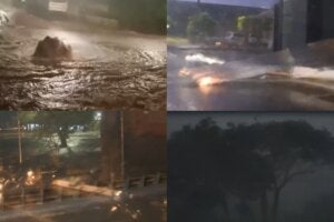 Compilado de imagens do temporal em Umuarama.
