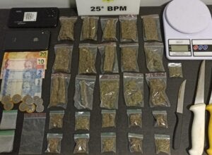 Maconha apreendida pela PM em Umuarama.