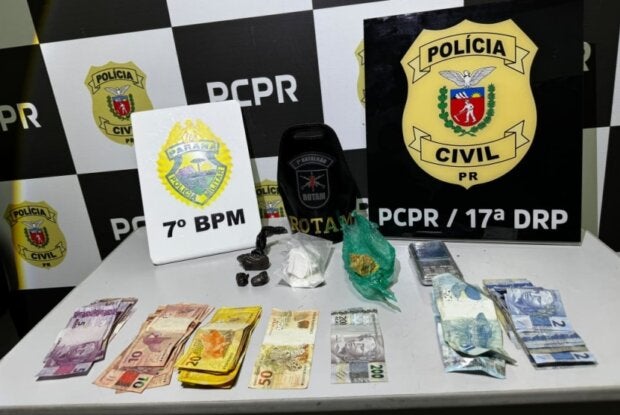 Cocaína e crack apreendidos com casal em Cruzeiro do Oeste.