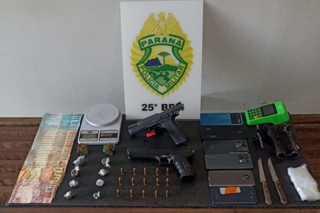 Homem é preso com pistola 9 mm, drogas e dinheiro falso em chácara de Umuarama