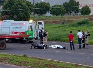 Motociclista morre em colisão com caminhão-guincho no Jardim Viena, em Umuarama