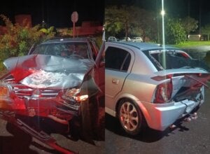 Colisão de veículos em Cruzeiro do Oeste.