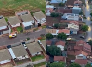 Imagens aéreas de Operação das polícias Militar e Civil em Jussara.