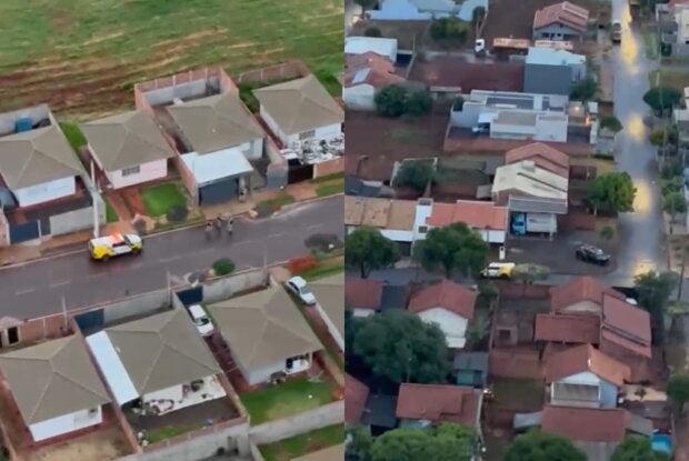 Imagens aéreas de Operação das polícias Militar e Civil em Jussara.