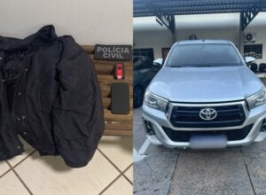 Equipamentos usados por criminosos e caminhonete recuperada em Umuarama.