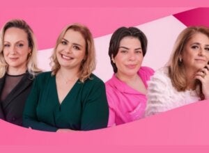 Banner com palestrantes do Aciu Mulher.