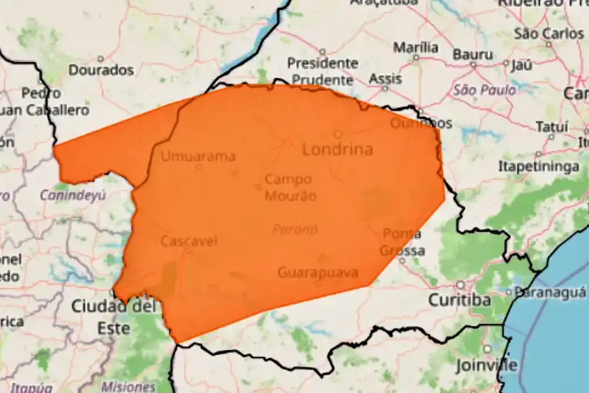 Inmet emite alerta de tempestade para Umuarama e cidades do Noroeste no feriado de Finados