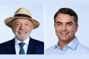 Flávio Bolsonaro e Lula.