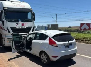 Vídeo: motorista bate de frente com carreta e caminha seminu pela BR-376 após possível surto