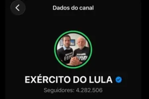 Foto do canal "Exército do Lula" no WhatsApp.
