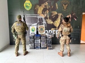 Maconha apreendida pela PF e BPFron em Assis Chateaubriand.