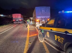 Acidente na BR-153 que resultou na morte de motociclista.