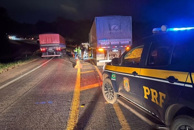 Acidente na BR-153 que resultou na morte de motociclista.