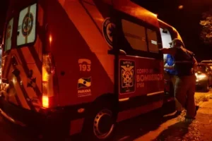 Ambulância do Siate após atendimento à vítima.