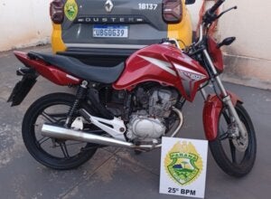 Uma das motos apreeendidas durante ocorrências na região de Umuarama.