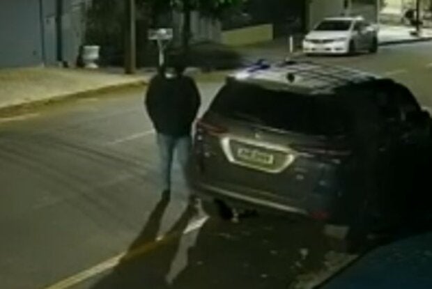Furto de Hilux capturado por câmeras de segurança e divulgado pela PCPR.