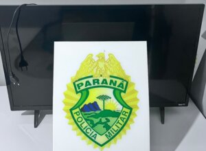 TV furtada de escola e recuperada pela PM em Umuarama.