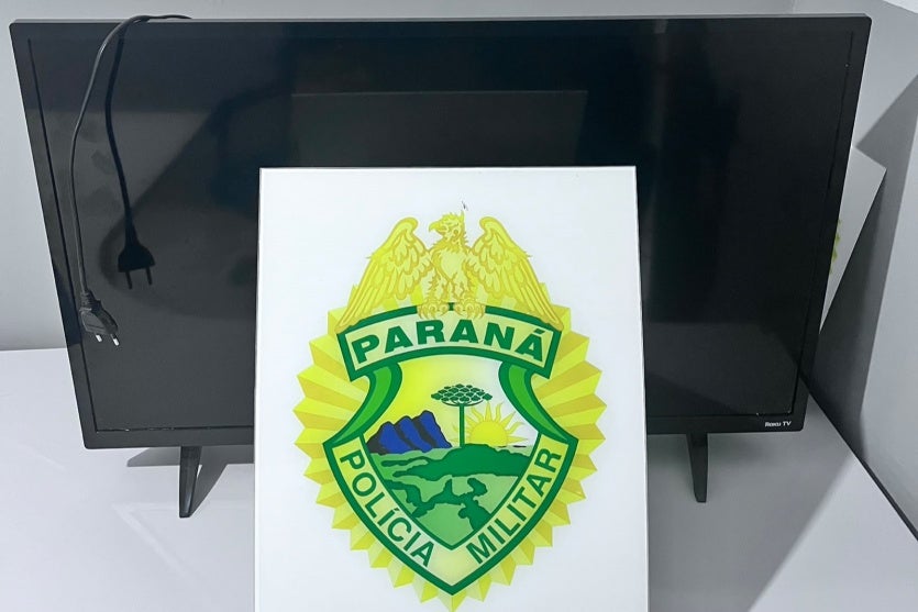 TV furtada de escola e recuperada pela PM em Umuarama.